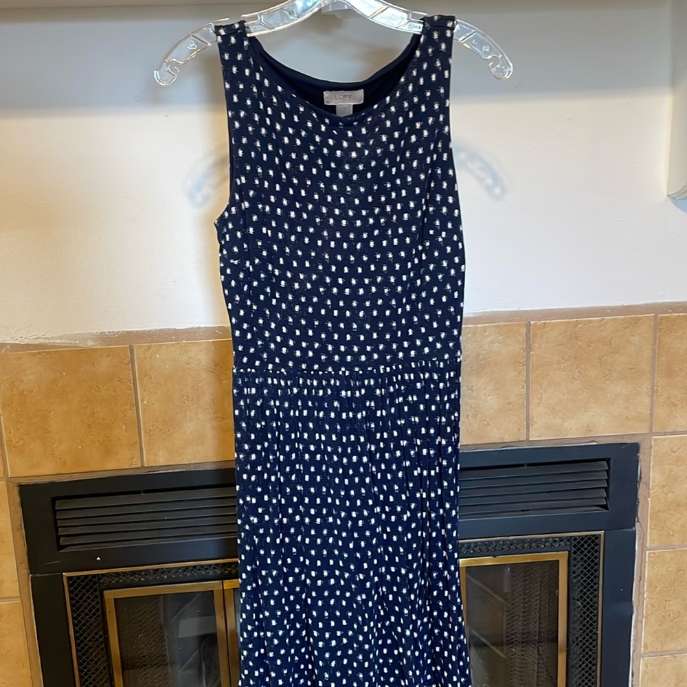 Loft Women’s Tank Top Elastic Cinched Dress with Keyhole Back (size S)
